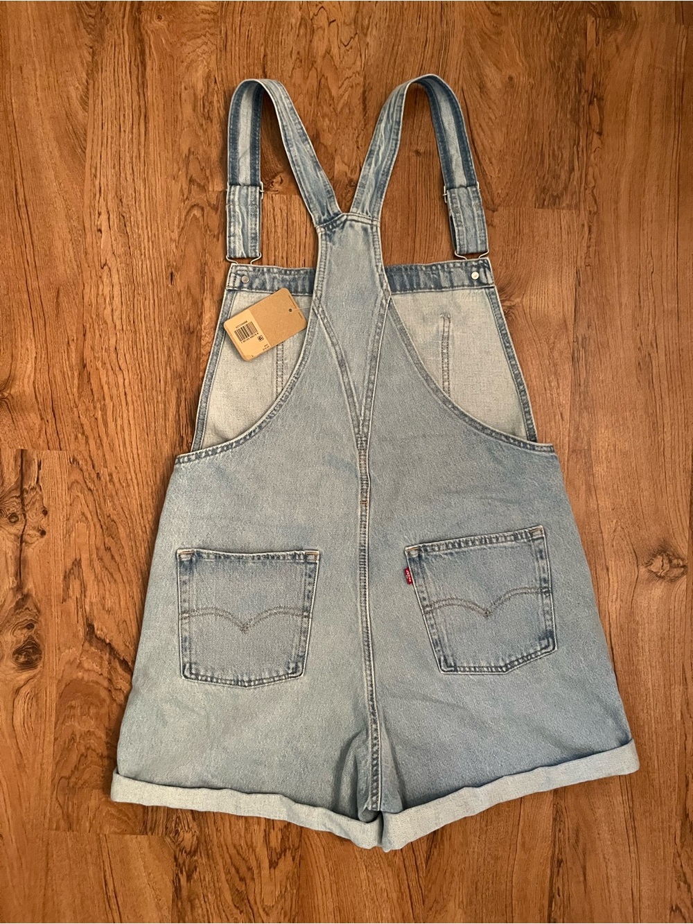NWT Levi’s Vintage Cuffed Overall Shorts - Picture 10 of 13